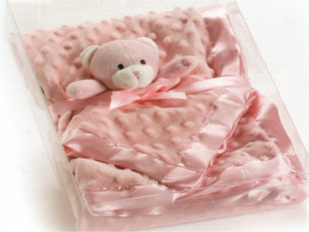 Βρεφική Κουβέρτα Κούνιας Fleece Κουνέλι Ροζ Γαρύφαλλο | Γαρύφαλλο - Λευκά Είδη